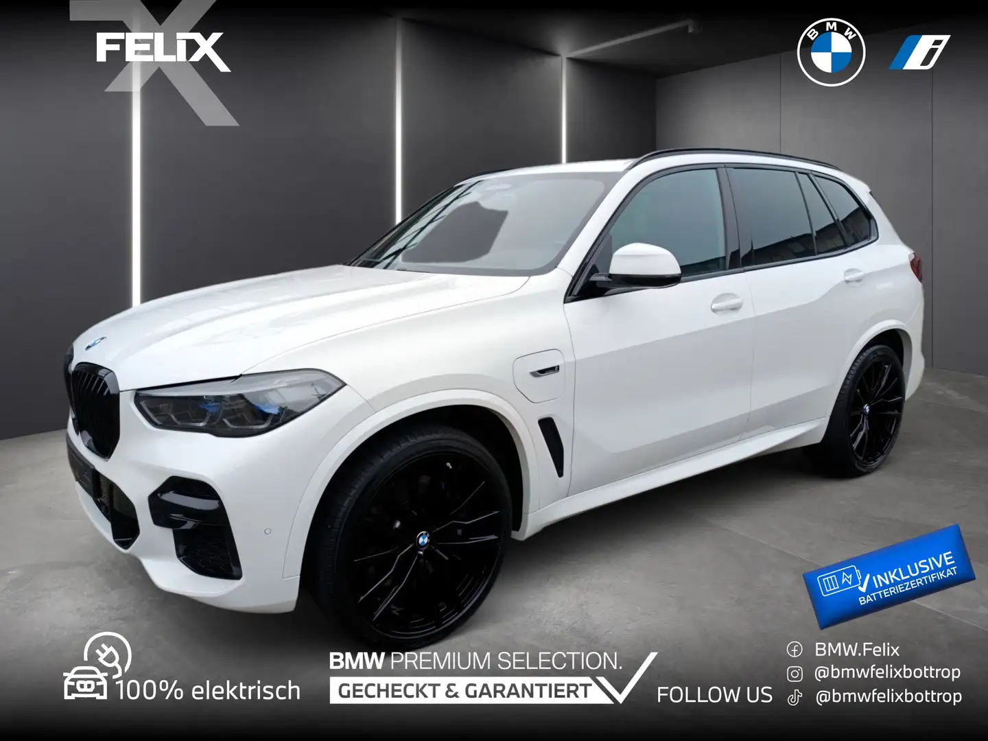 BMW X5 xDrive45e M SPORTPAKET+22"ALU+PANORAMA+KOMFORTSITZ Weiß - 1