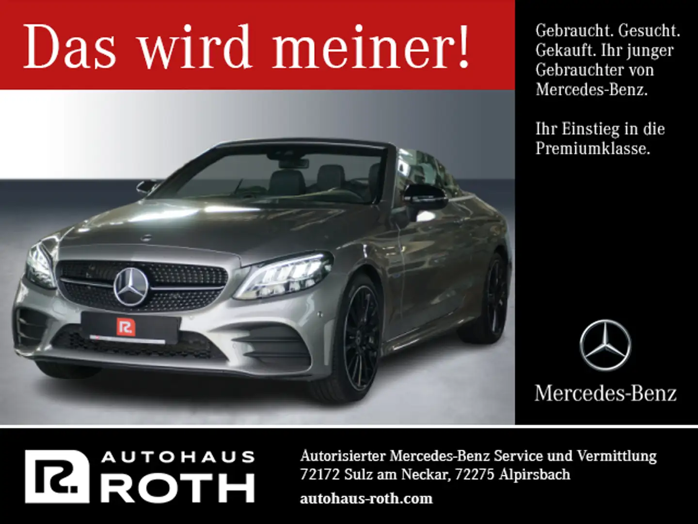 Mercedes-Benz C 200 C 200 Cabriolet AMG Plus Night Distronic 19-Zoll Argent - 1