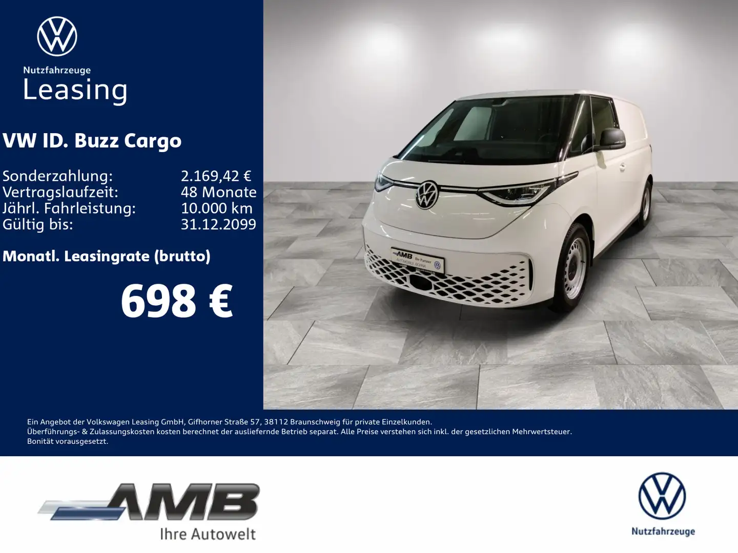 Volkswagen ID. Buzz Cargo ID.Buzz Cargo AHK/LED/ACC/Sitzhzg/Kamera Weiß - 1