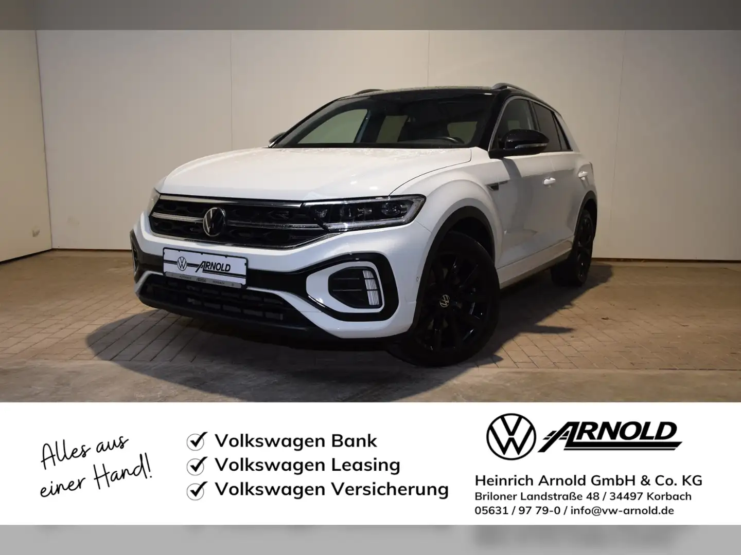 Volkswagen T-Roc TSI R-Line DSG AHK - Panodach - RearView Weiß - 1