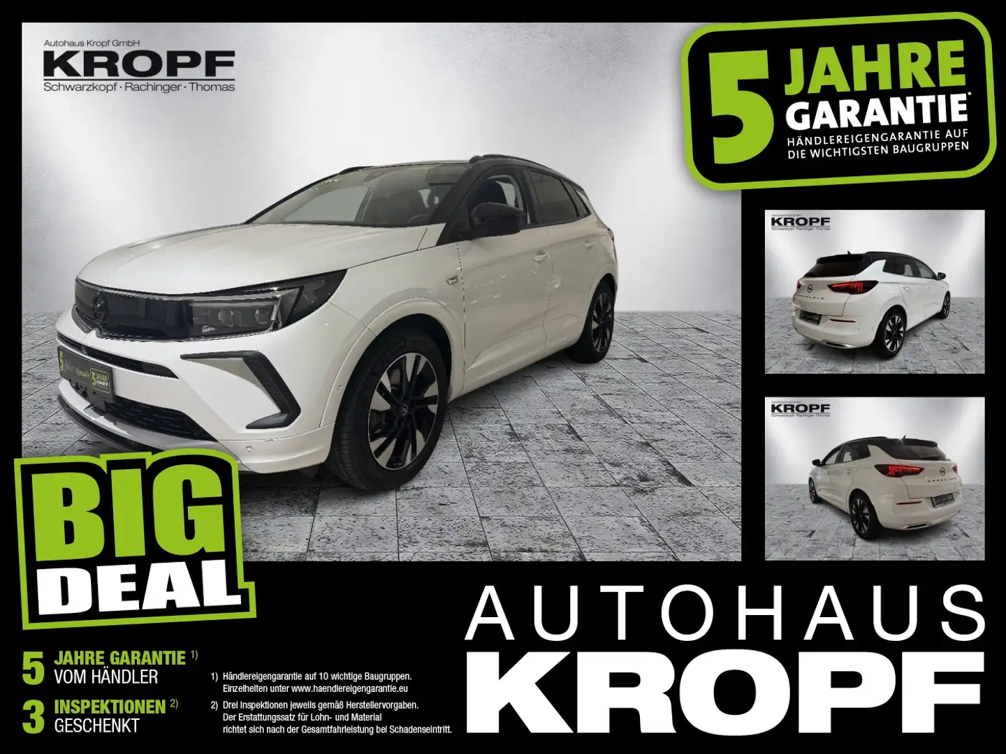 Opel Grandland 1.6 Turbo Ultimate 4 ACC+AHK+LED+Navi Weiß - 1