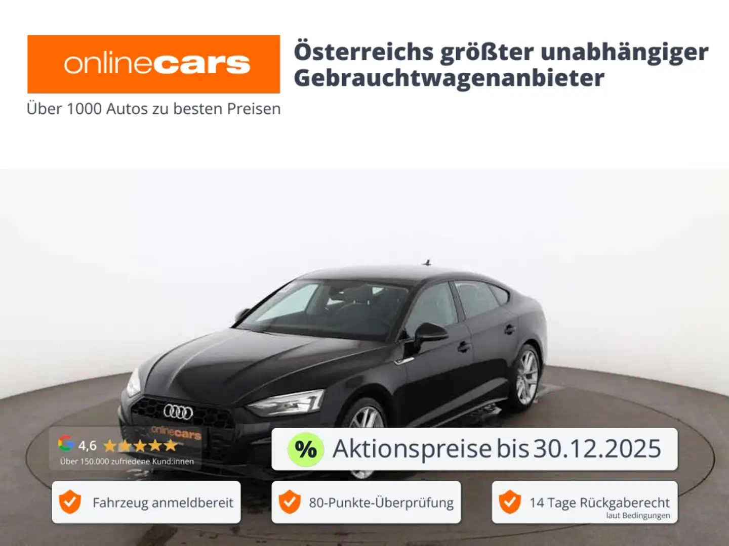 Audi A5 Sportback 35 TDI S-Line Aut LED NAVI R-CAM Schwarz - 1