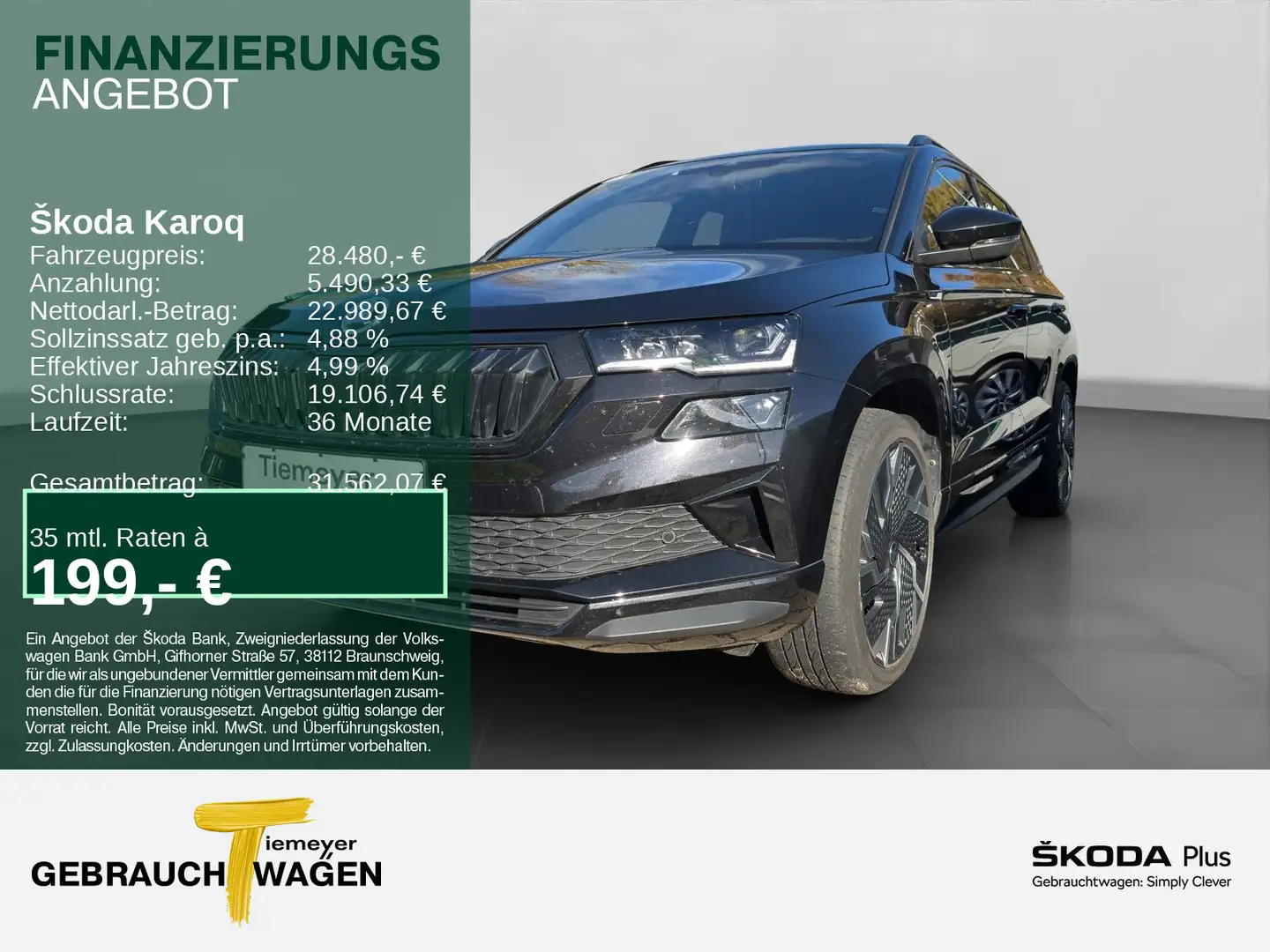 Skoda Karoq 2.0 TDI 4x4 SPORTLINE PANO LM19 ASSIST KAM Schwarz - 1