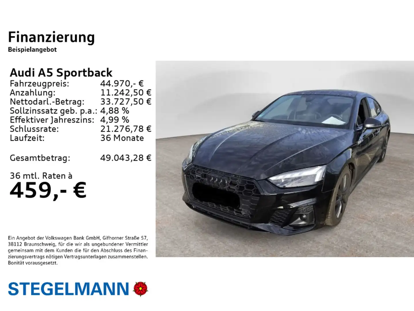 Audi A5 50 TDI qu. Tiptr. S-Line *LED*Navi* Schwarz - 2