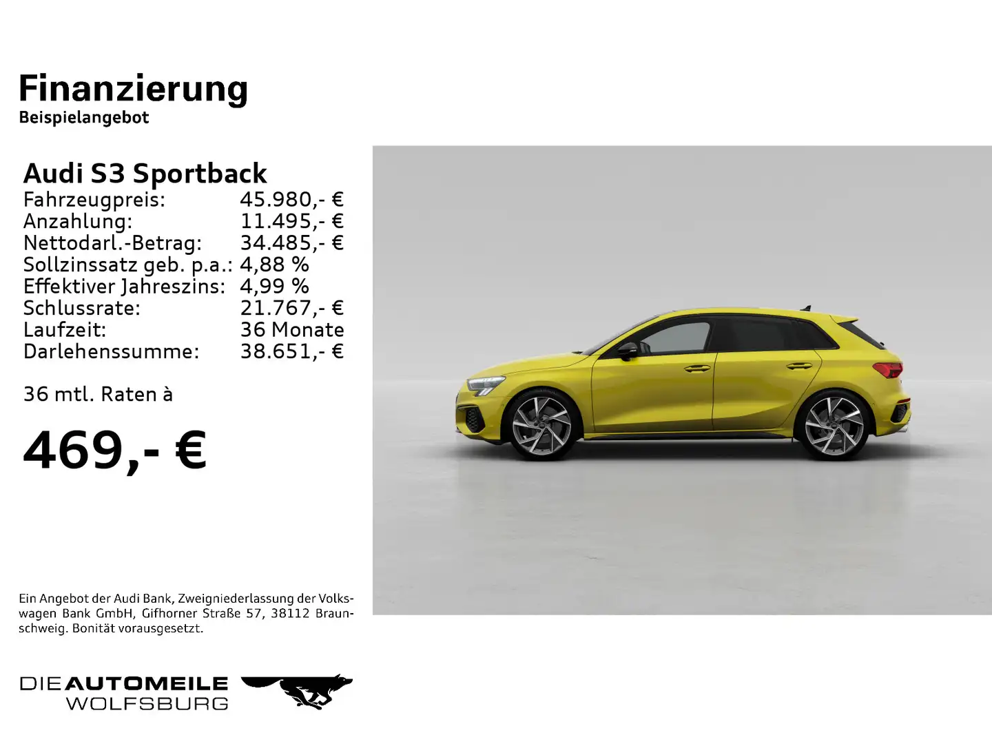 Audi S3 2.0 TFSI S-tronic quattro Pano/Rück Žlutá - 2