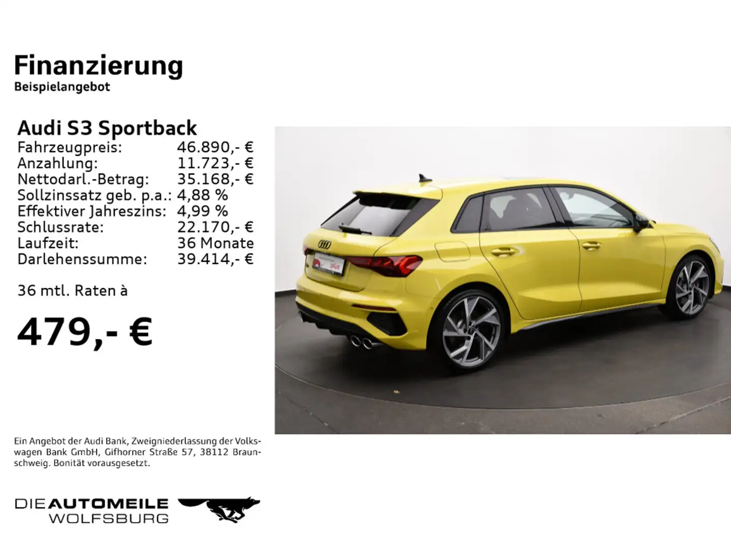 Audi S3 2.0 TFSI S-tronic quattro Pano/Rück Yellow - 2