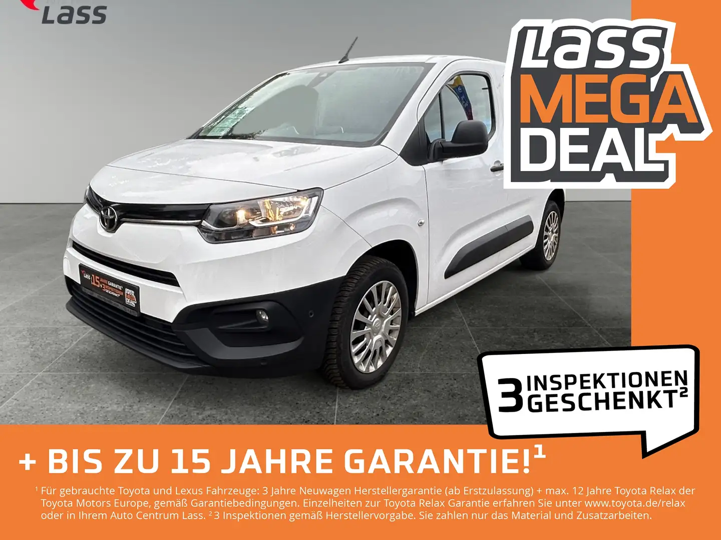 Toyota PROACE CITY 1.5 L1 Meister AHK, GJR, PPS v+h Weiß - 1