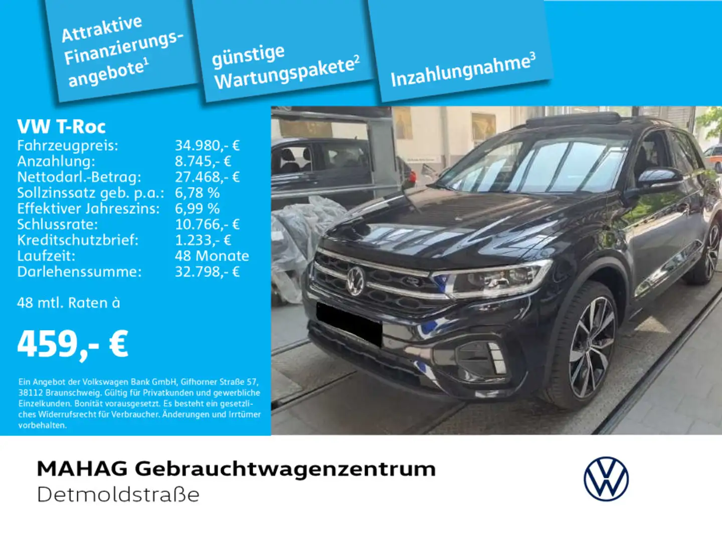 Volkswagen T-Roc T-ROC 2.0 TSI R-Line BlackStyle IQ.LIGHT Navi Le Nero - 1