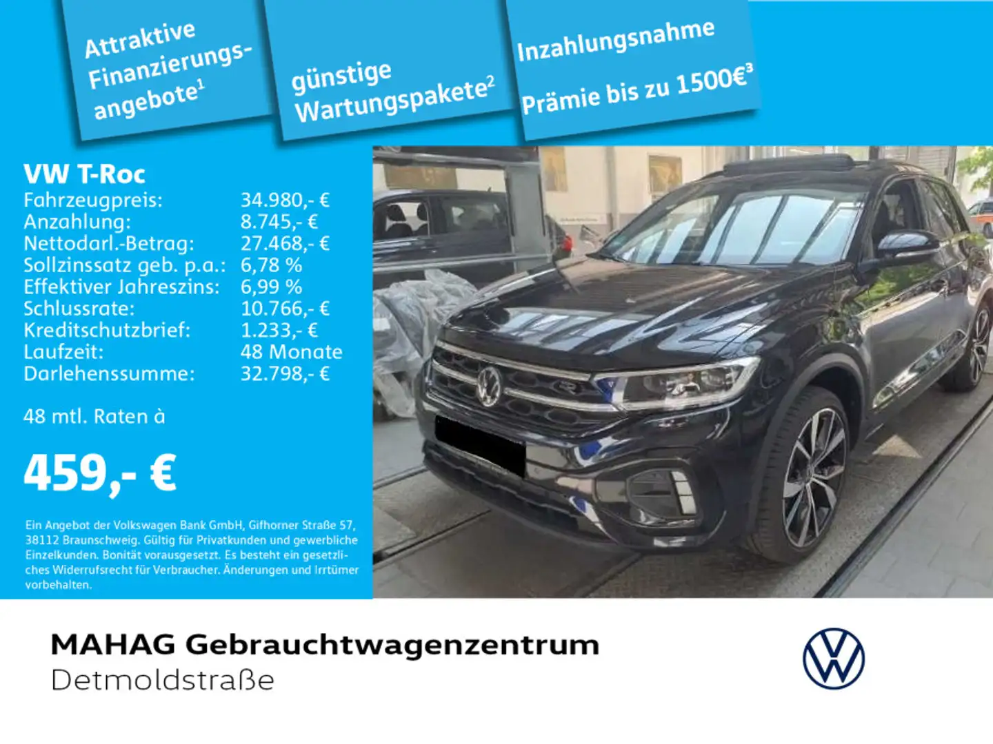 Volkswagen T-Roc T-ROC 2.0 TSI R-Line BlackStyle IQ.LIGHT Navi Le Schwarz - 1