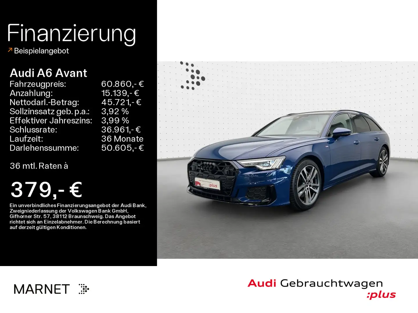 Audi A6 Design S line 50 TDI quattro*Matrix*Tou Blau - 1