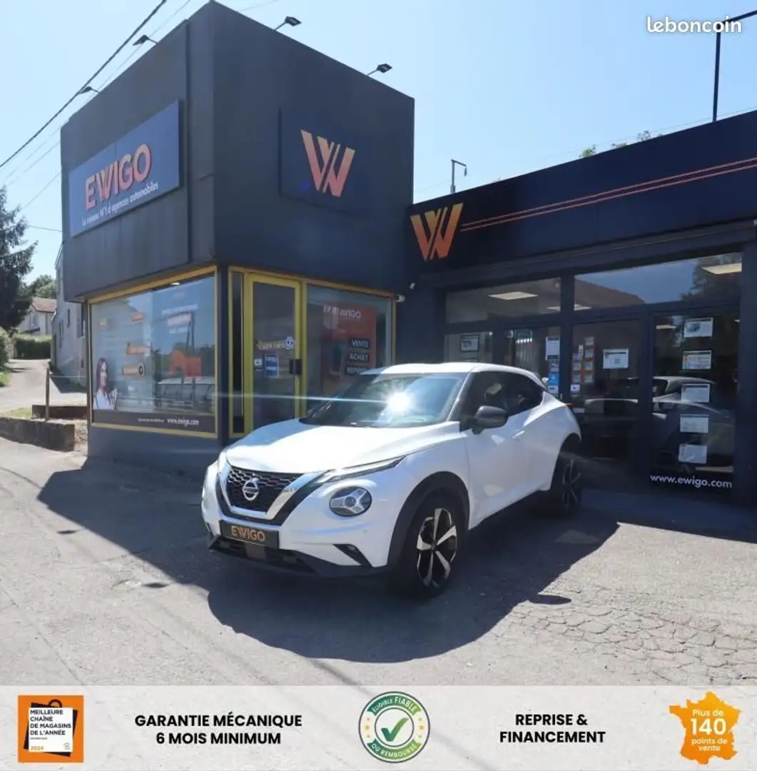 Nissan Juke 1.0 DIGT 115 CH TEKNA 2WD DCT BVA + CARPLAY CAMERA Wit - 1