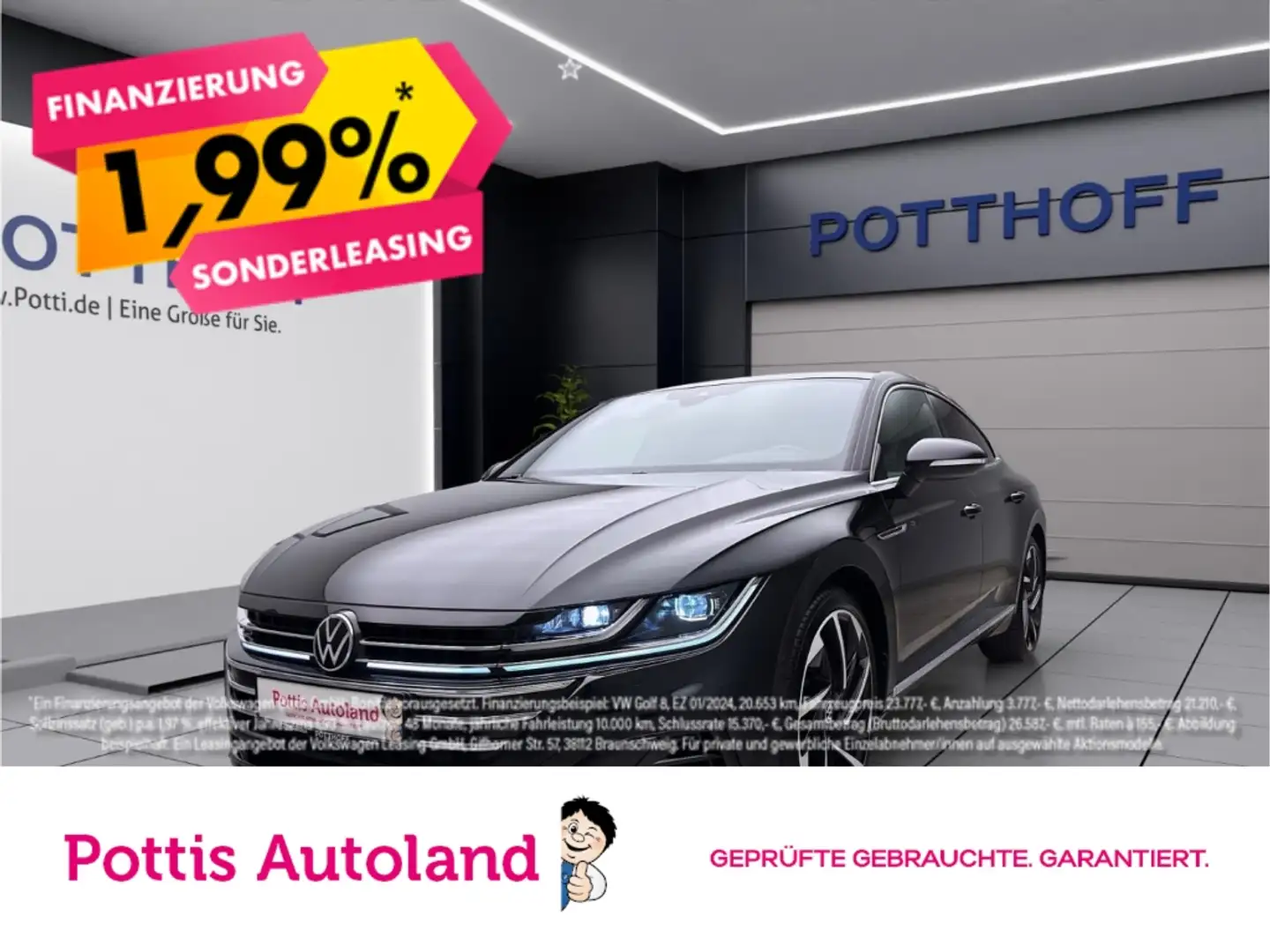 Volkswagen Arteon 2.0 TSI 4M DSG R-LINE STANDHZG AHK ACC DCC Schwarz - 1