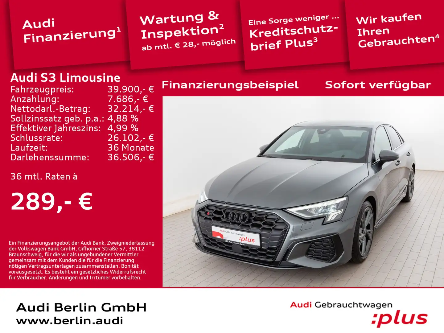 Audi S3 TFSI S tr. SITZHZG LED PDC NAVI B&O siva - 1