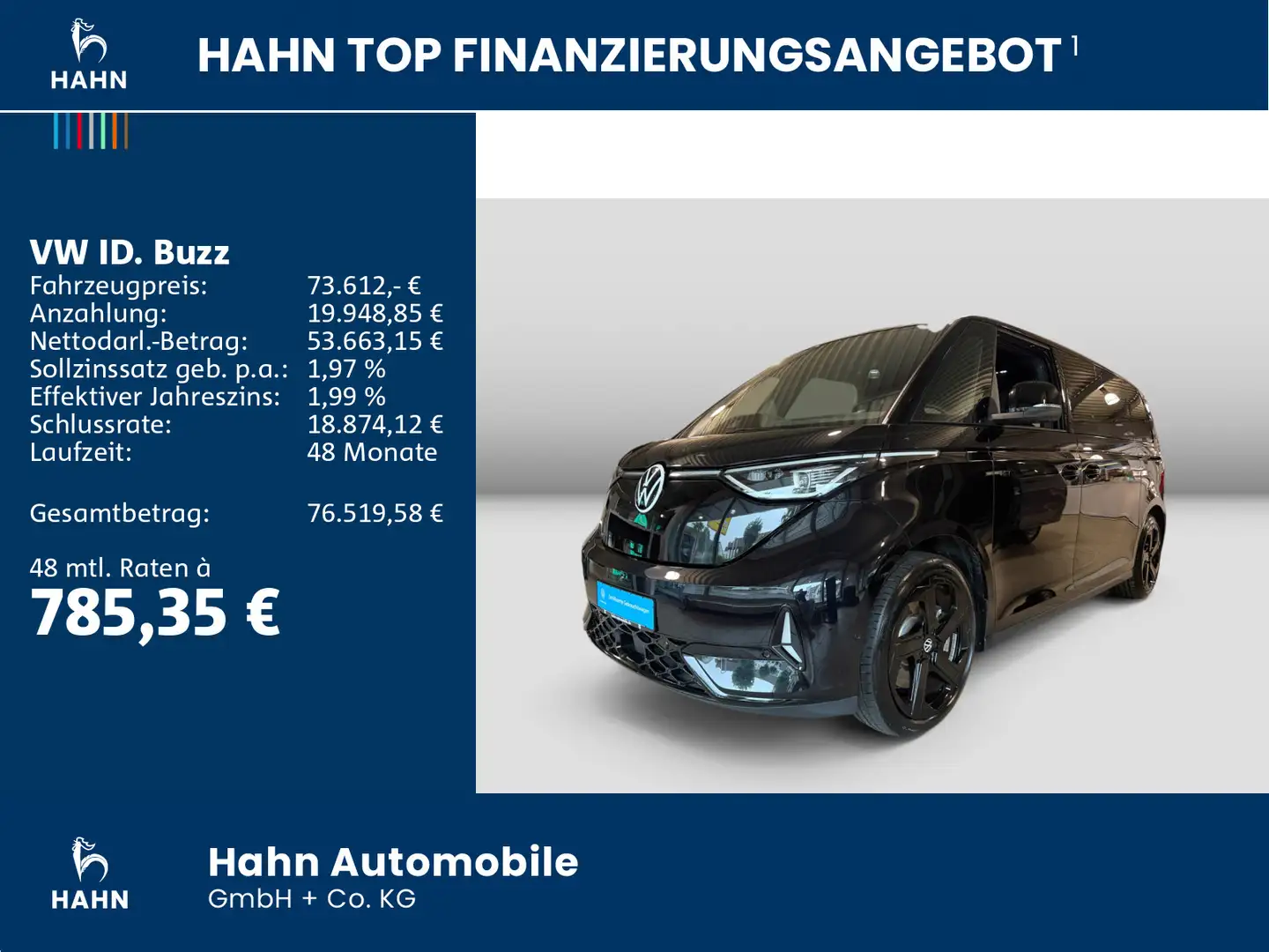Volkswagen ID. Buzz GTX LWB 250kW 7 Sitze "Area View" Schwarz - 2