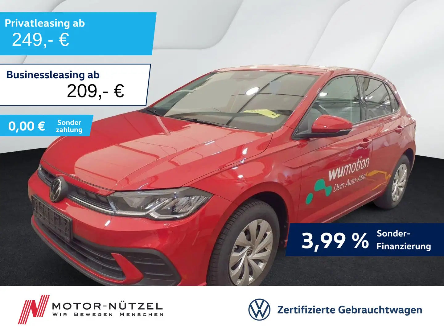 Volkswagen Polo 1.0 TSI LIFE LED+NAVI+ACC+DAB+SHZ+2xPDC+VC Rot - 1