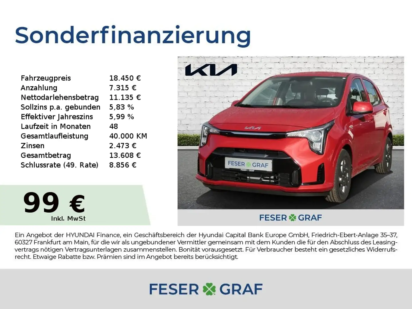 Kia Picanto 1.0 5-Gang Vision Navi Sitzhzg. Kamera Rot - 1