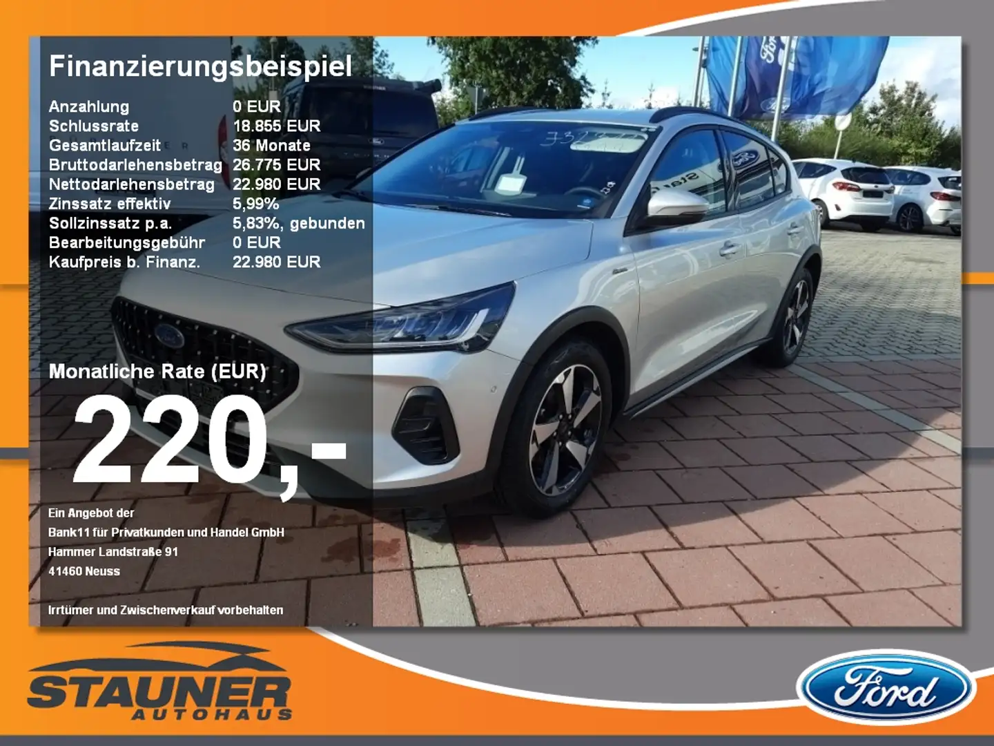 Ford Focus 1.0 EcoBoost MH Active X Navi ACC Kamera Silber - 1