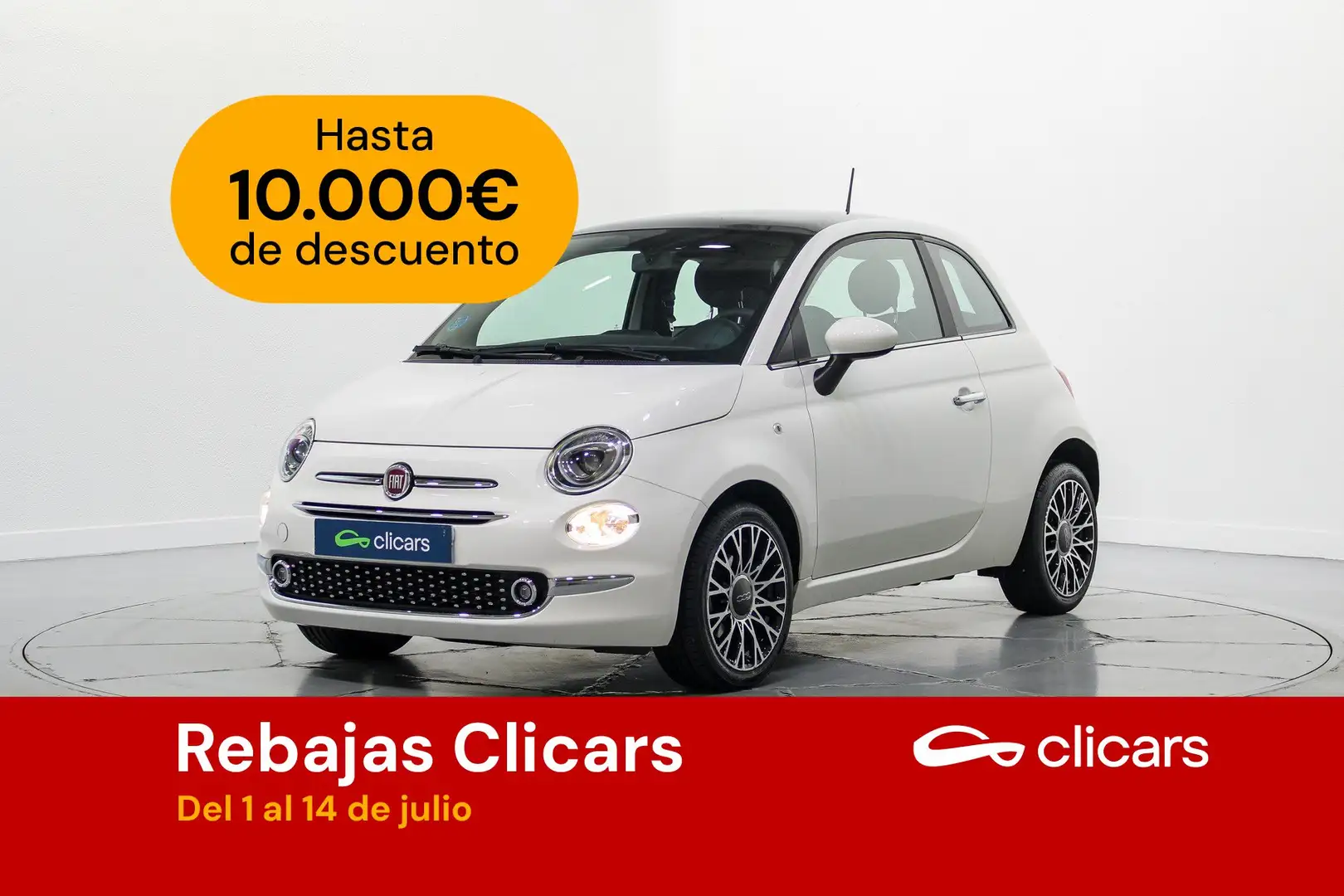 Fiat 500 1.0 Hybrid Monotrim 52kW Blanc - 1