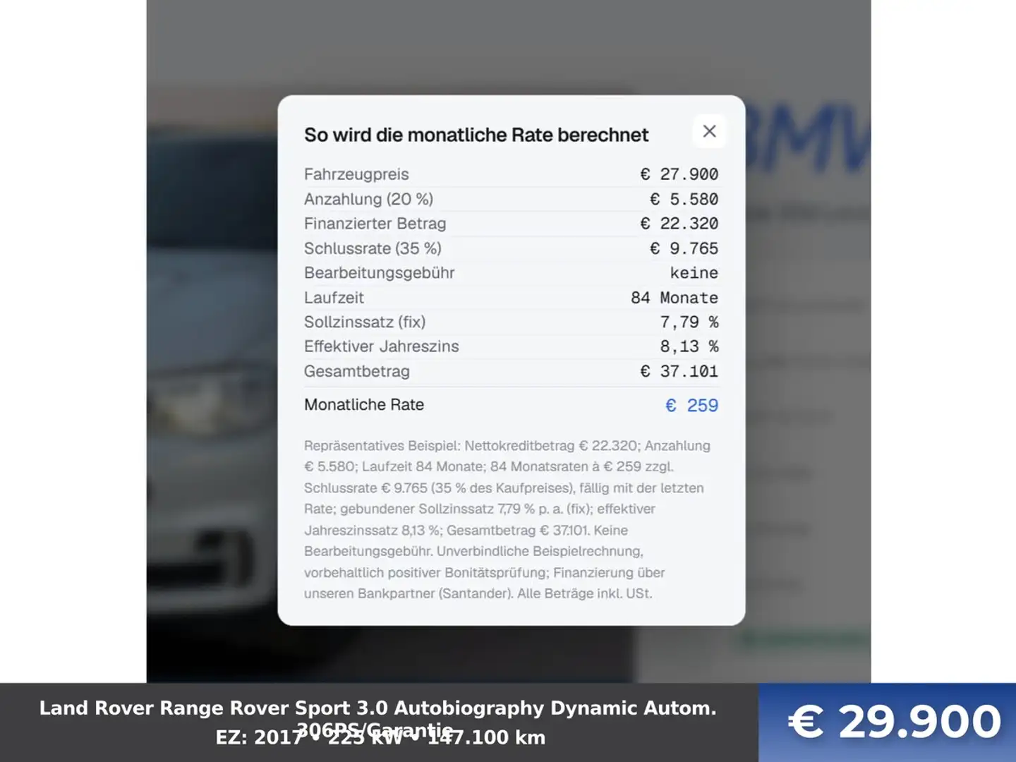 Land Rover Range Rover Sport 3.0 Autobiography Dynamic Autom. 306PS/Garantie Grau - 2