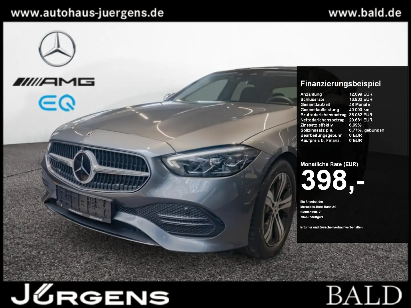 Mercedes-Benz C 200 d Avantgarde/LED/360/Burm/Distr/Winter/17" Grau - 1