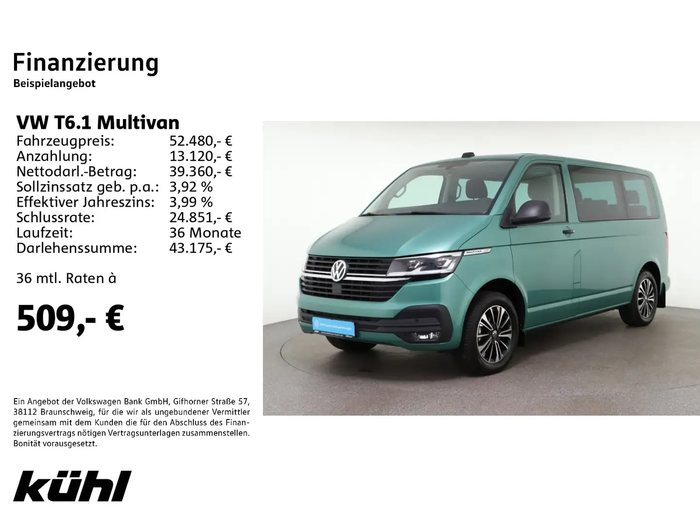 Volkswagen T6.1 Multivan 2.0 TDI DSG Trendline ACC LED Stan Zelená - 2