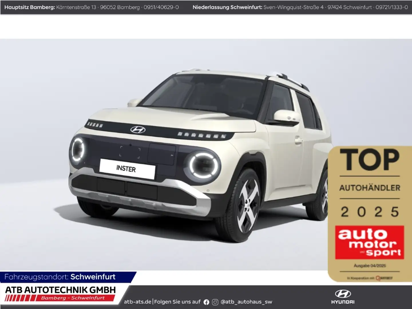 Hyundai Inster 49 kWh Prime 2WD 115PS Navi 360°Kamera Totwinkelas Blanc - 1