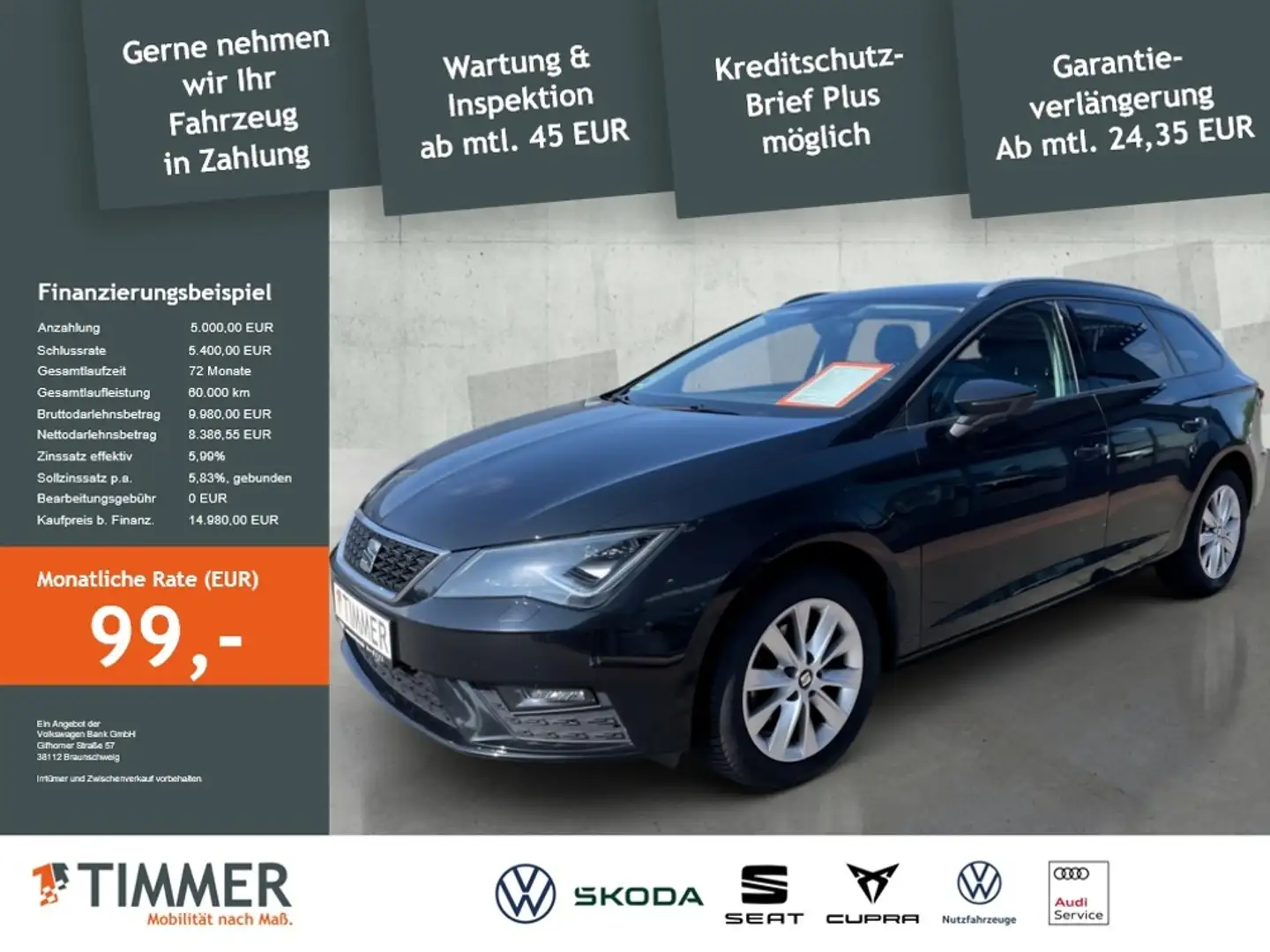 SEAT Leon ST 1.0 EcoTSI Style 6-Gang *NAVI*PDC*LED*SHZ*ALLW Siyah - 2