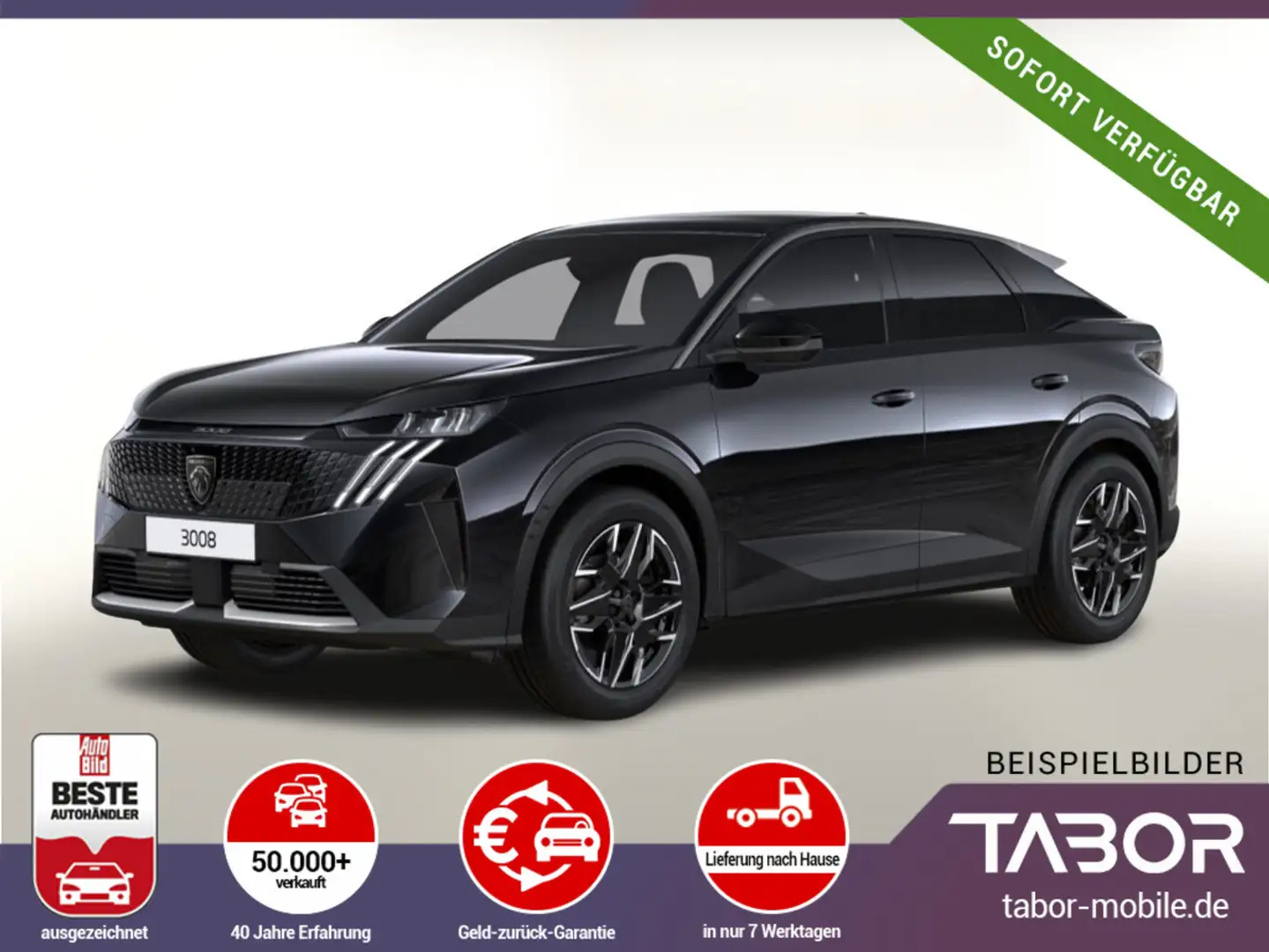 Peugeot 3008 MHEV 136 Allure ACC Nav SHZ Keyl 360° 21"HD Schwarz - 1