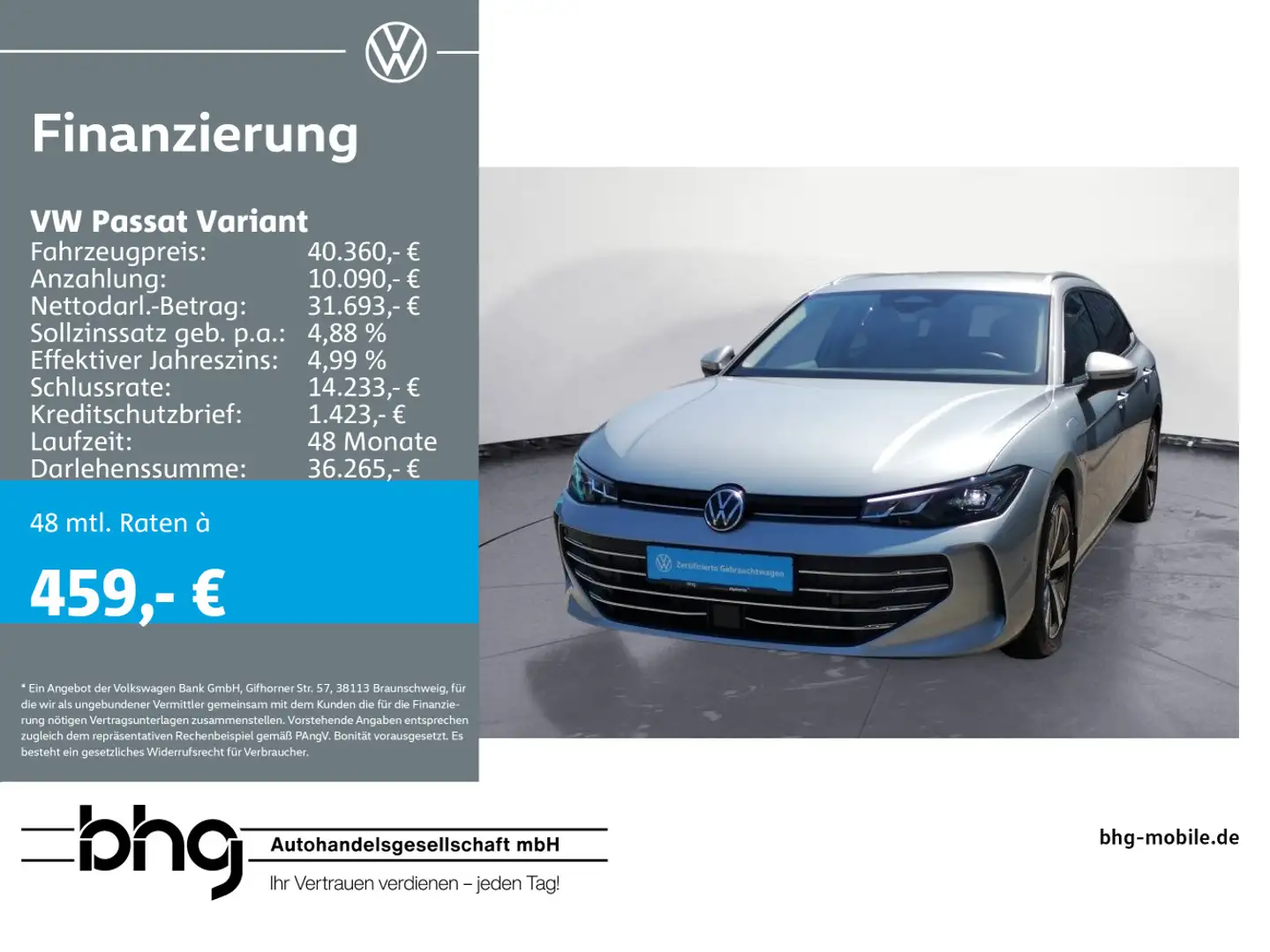 Volkswagen Passat Variant 1.5 e-Hybrid DSG Business #AHK #K Silber - 1