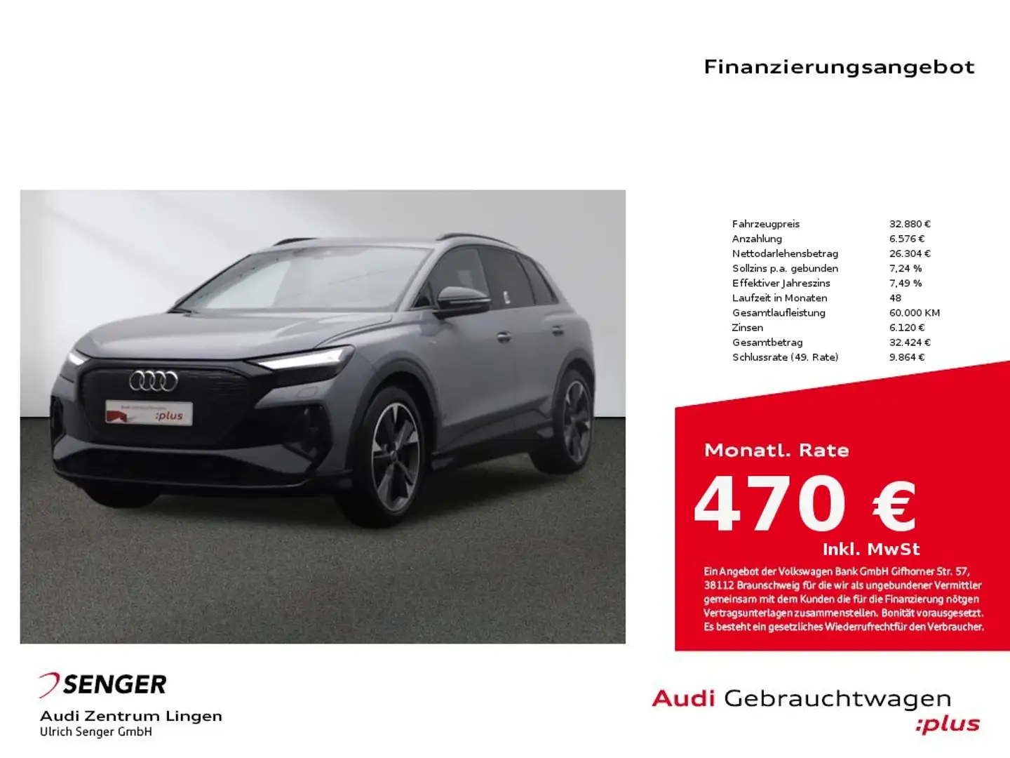 Audi Q4 e-tron 40 MMI LED AHK Komfort-Paket Navi SHZ Grijs - 1