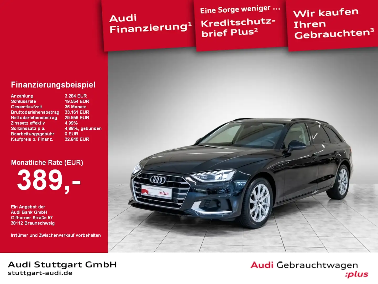 Audi A4 Avant 40 TDI advanced LED HeadUp Massage 360° Schwarz - 1