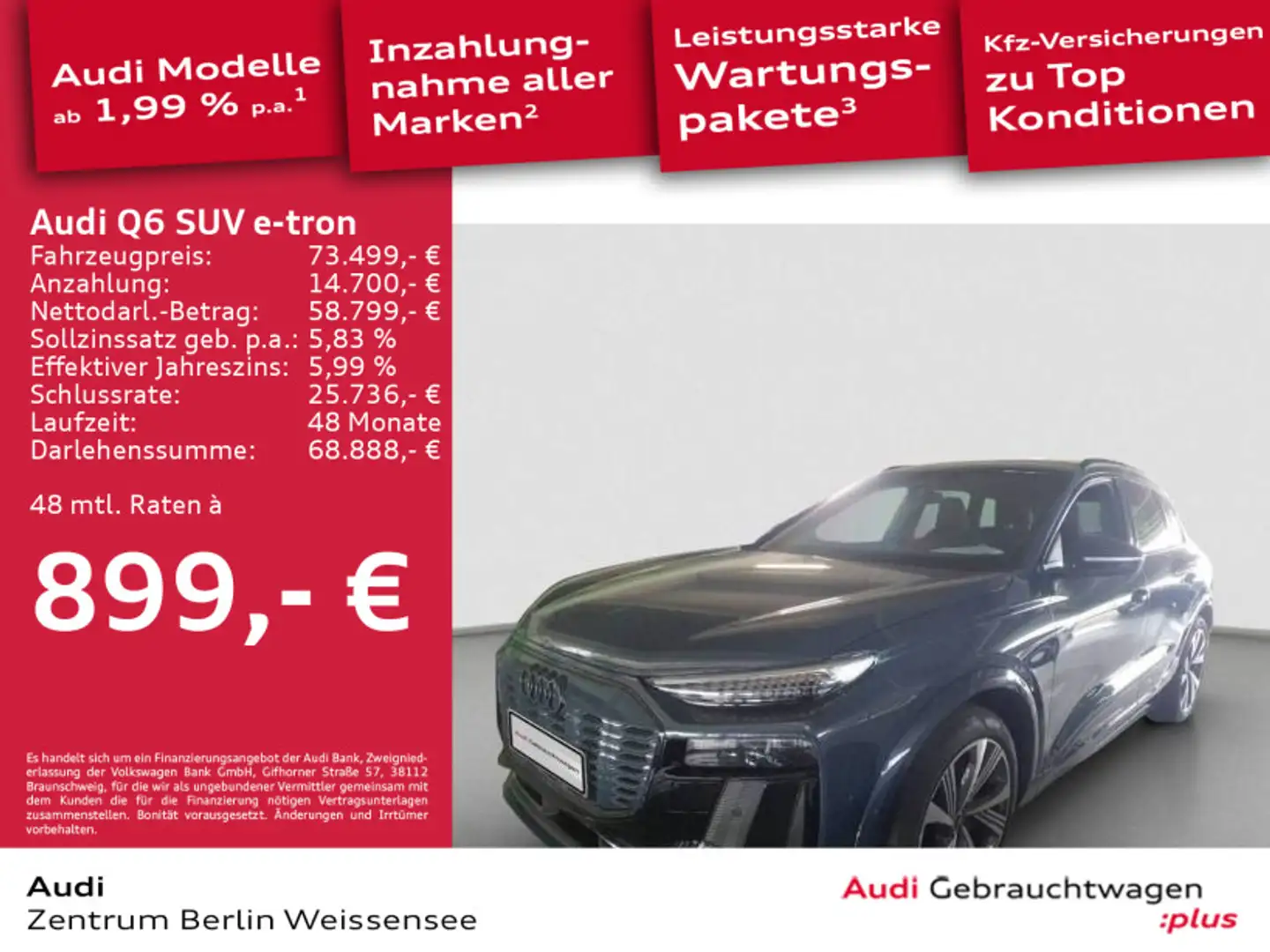 Audi Q6 Q6 e-tron QU*S-LINE*MATRIX*B&O*AHK*HUD*360*NAV Blau - 1