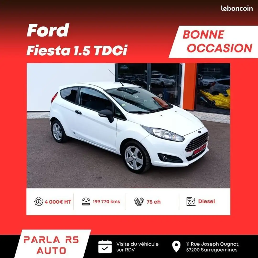 Ford Fiesta VI Phase 2 1.5 TDCi Trend Econetic Technology 75ch Blanc - 1