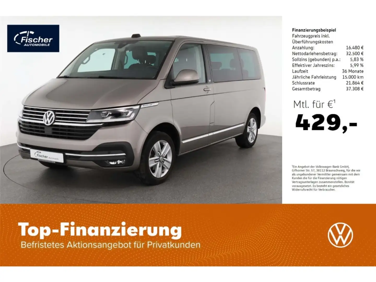 Volkswagen T6.1 Multivan 2.0 TDI BlueMot. Gen. Six DSG AHK Beige - 1