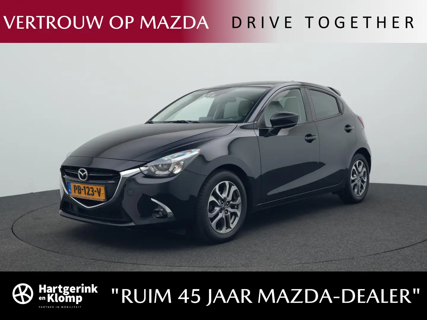 Mazda 2 1.5 Skyactiv-G Skylease GT met dakspoiler : dealer Zwart - 1