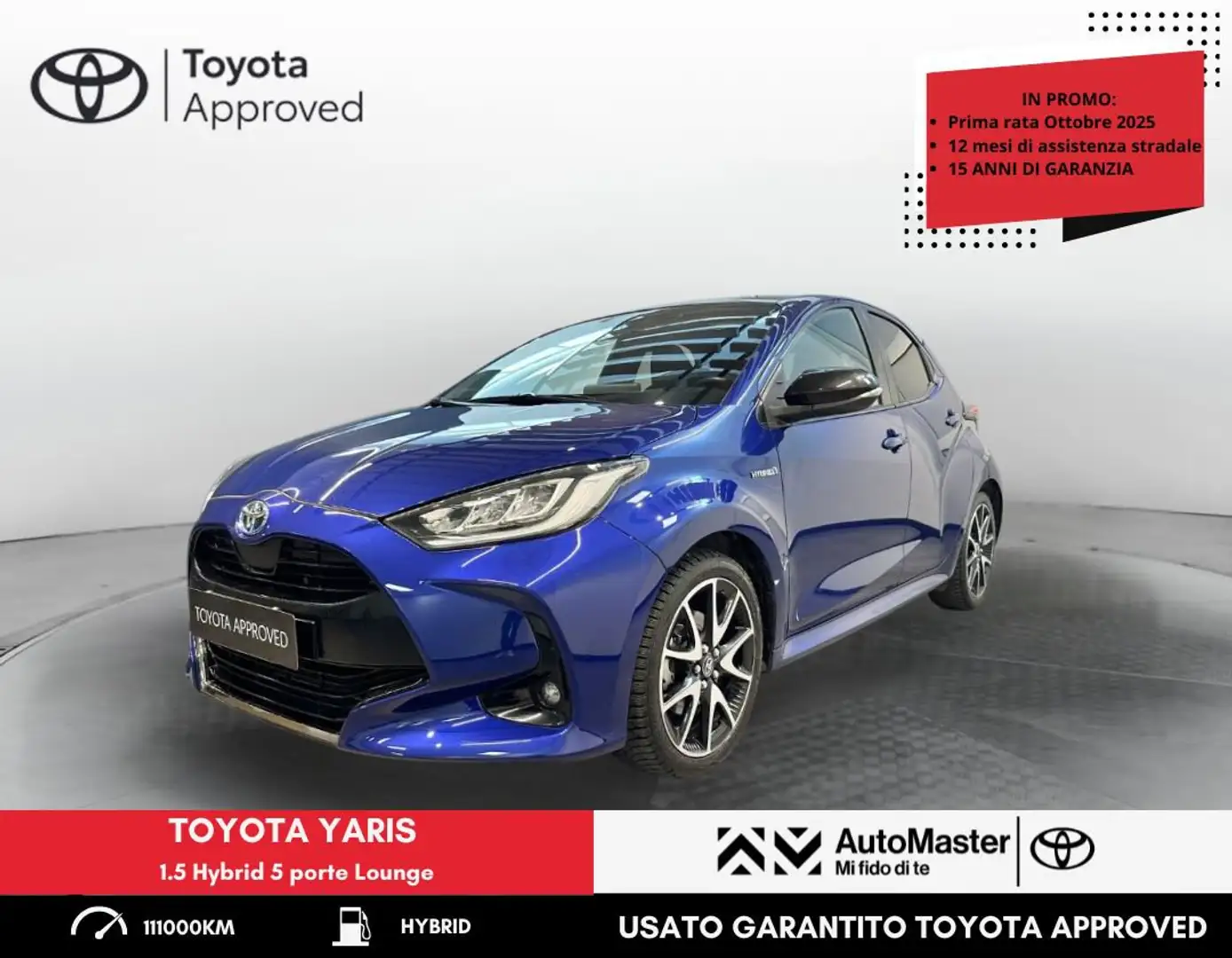 Toyota Yaris 1.5 Hybrid 5 porte Lounge Modrá - 1