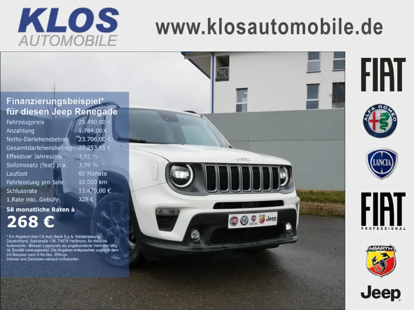 Jeep Renegade S-EDITION e-HYBRID 1.5 GSE T4 48V 130PS DCT 4x2 NA Weiß - 1