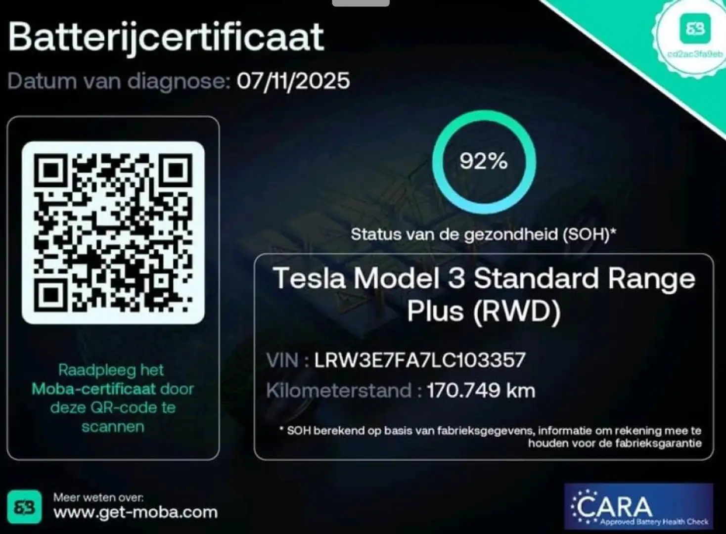 Tesla Model 3 Standard RWD Plus 60 kWh 92% SOH AUTOPILOT Grijs - 2