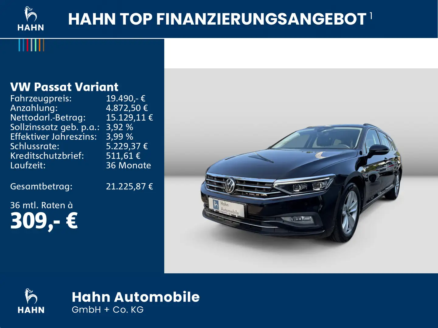Volkswagen Passat Variant 2.0TDI DSG Business Matrix Navi Schwarz - 2