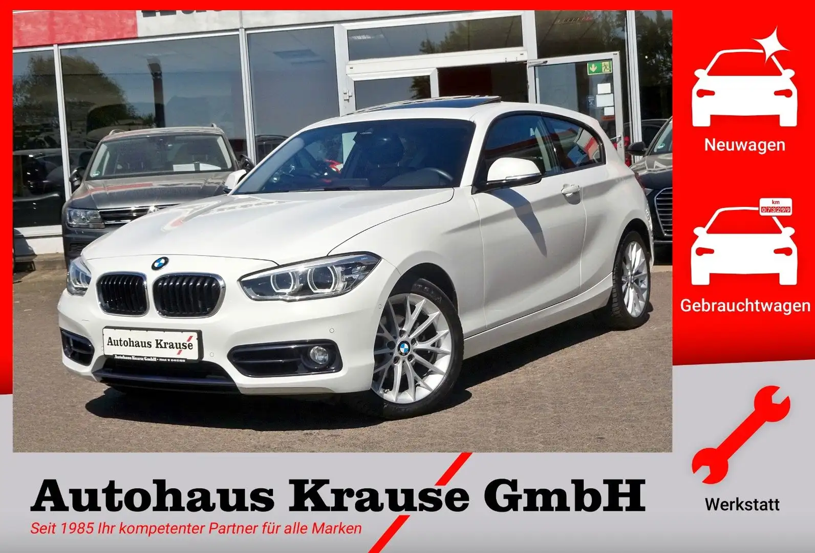 BMW 118 1 Lim. 3-trg. 118 d Sport Line-H&K/LED/SCHIEBED. Білий - 1