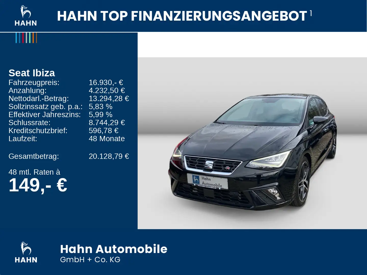 SEAT Ibiza 1.0TSI FR DSG LED ACC PDC Navi Kessy Schwarz - 2