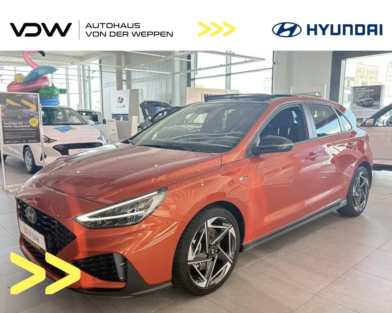 Hyundai i30 N Line + PANORAMADACH! VOLL-LED! NAVI! PDC! Klima Orange - 1