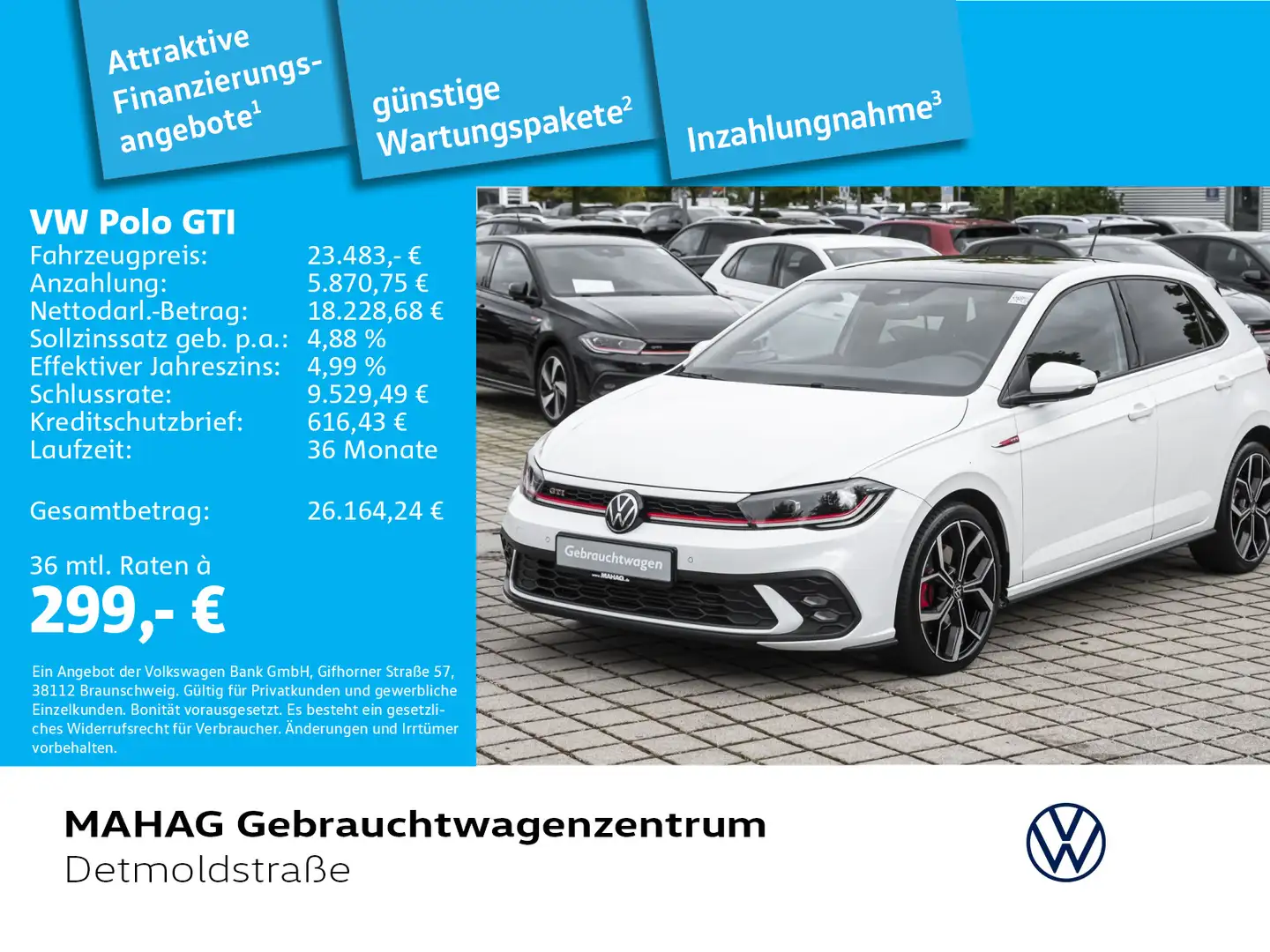 Volkswagen Polo GTI 2.0 TSI Navi LED Pano DSG Weiß - 1