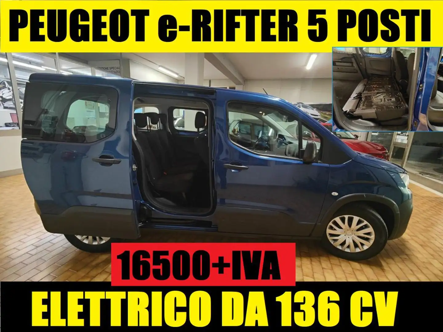 Peugeot e-Rifter 5 POSTI ELETTRICO A PIANALE UNICO Blau - 1
