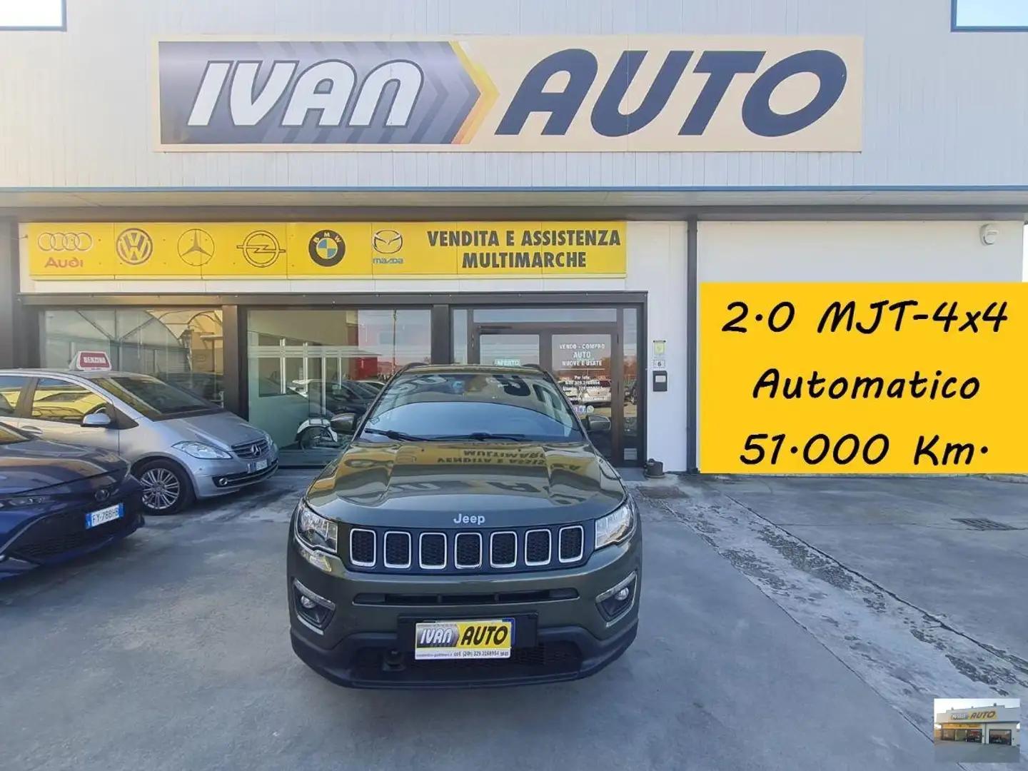 Jeep Compass 2.0 MJT-51.000 Km-Automatico-4x4 Grijs - 1