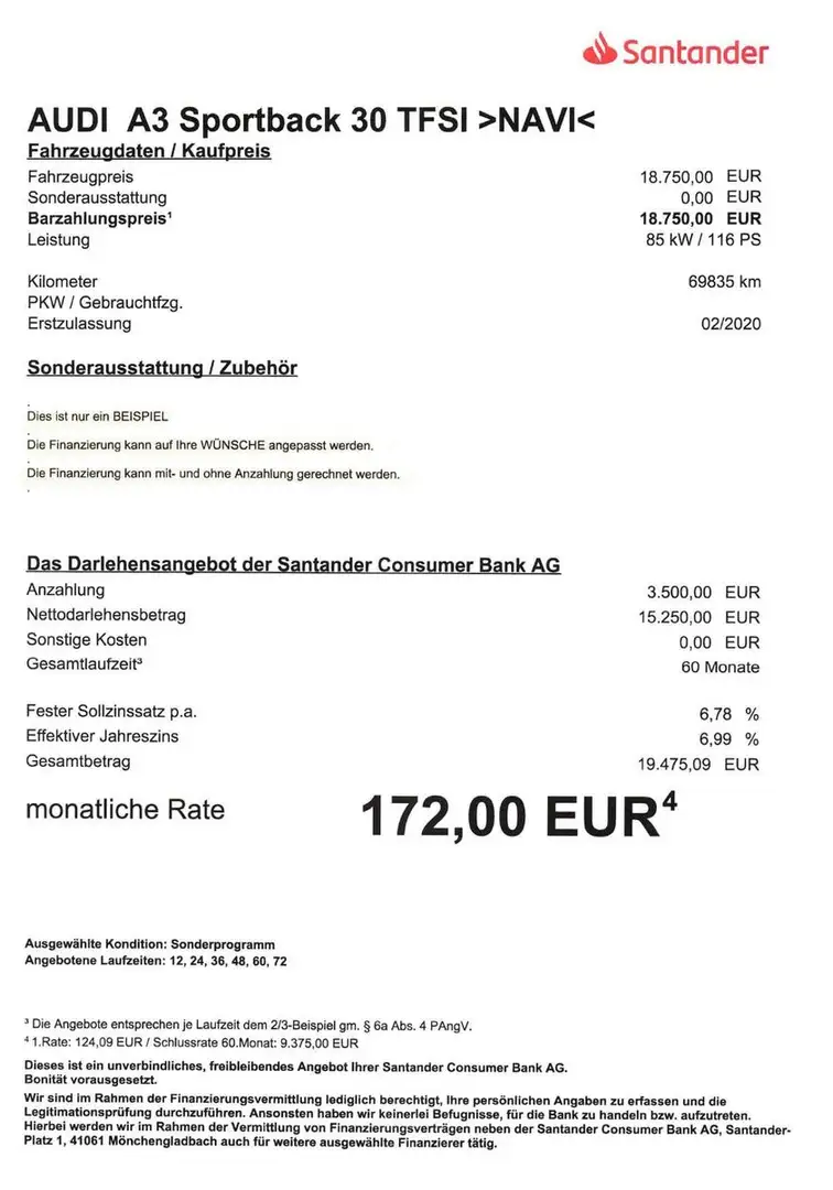 Audi A3 Sportback 30 TFSI NAVI/LED/Sitzheiz/PDC Schwarz - 2
