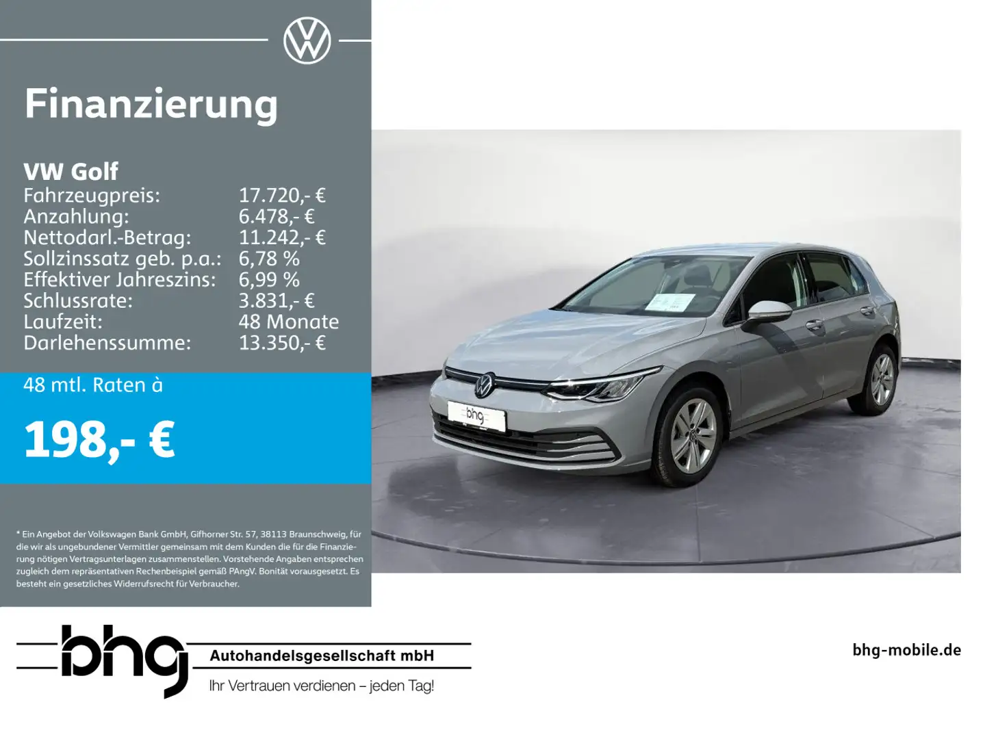 Volkswagen Golf 1.5 TSI Life ACC Front-Lane-Assist LED PDC Grau - 1