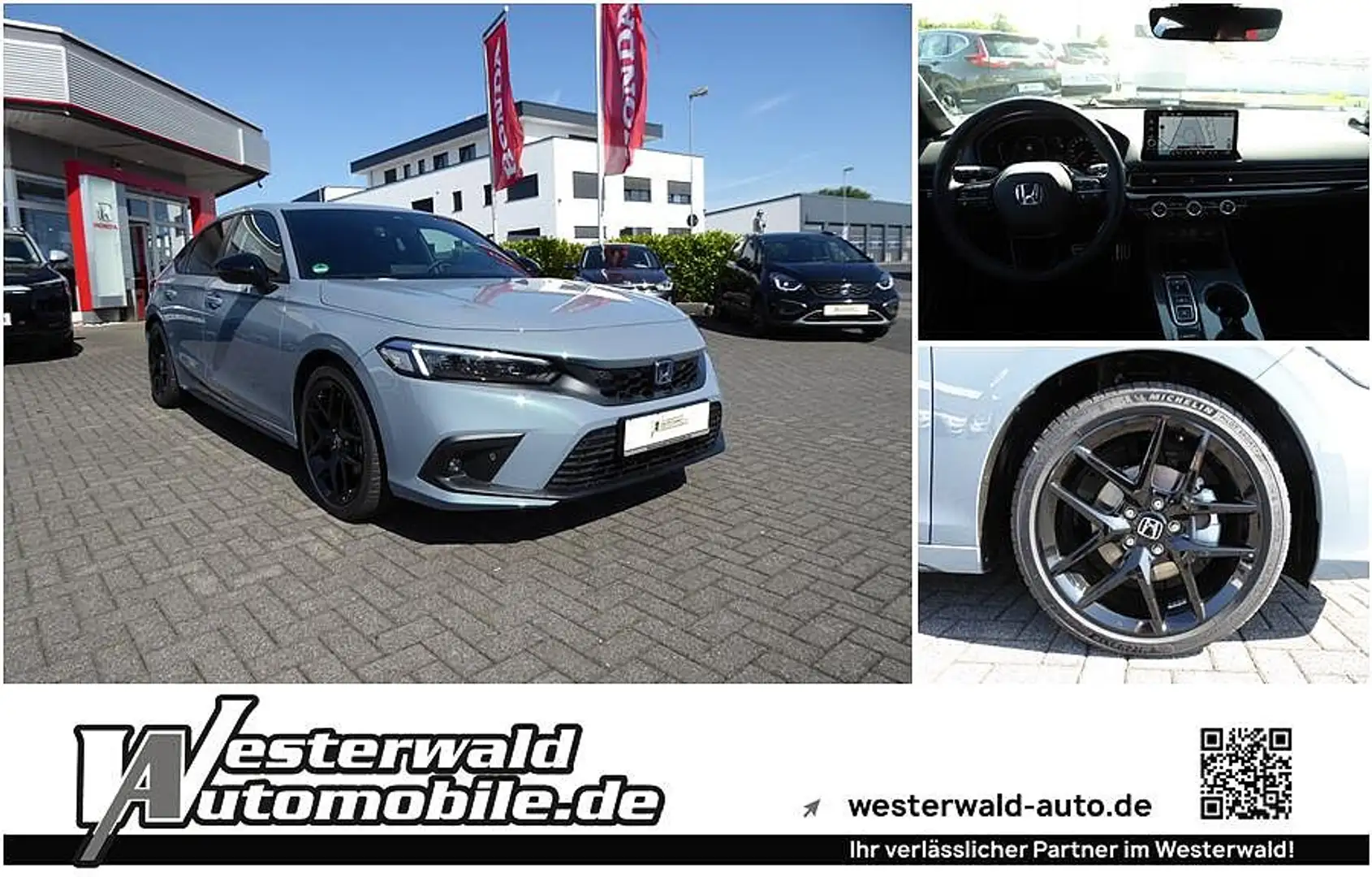 Honda Civic e:HEV 2.0 i-MMD Hybrid Sport Grijs - 1