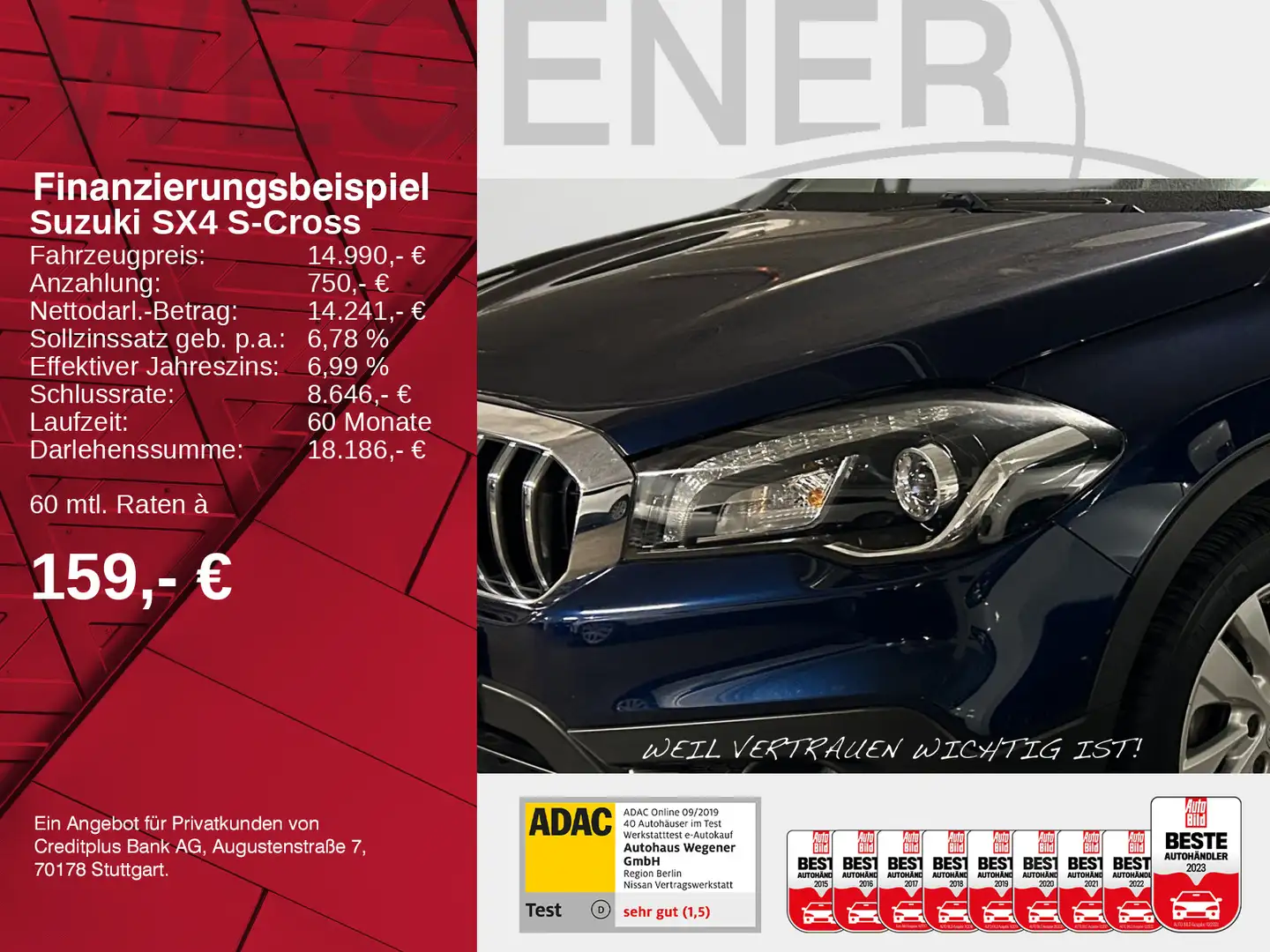 Suzuki SX4 S-Cross SX4 S-CROSS AUTOMATIK COMFORT STANDHEIZUNG Blau - 2