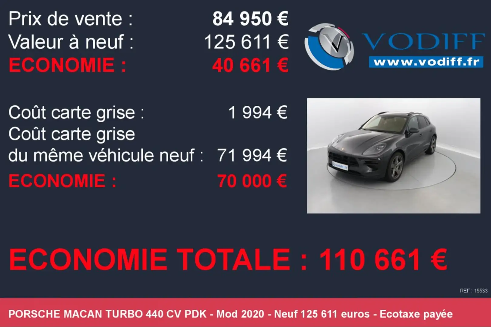 Porsche Macan TURBO 440 CV PDK Gris - 2